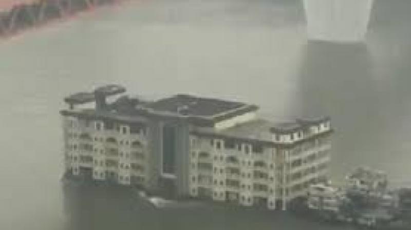 floating building iv river video viral on social media- floating building iv river video viral on social media-