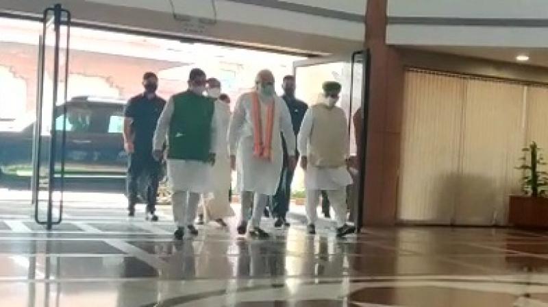 Prime Minister Narendra Modi arrives at Parliament