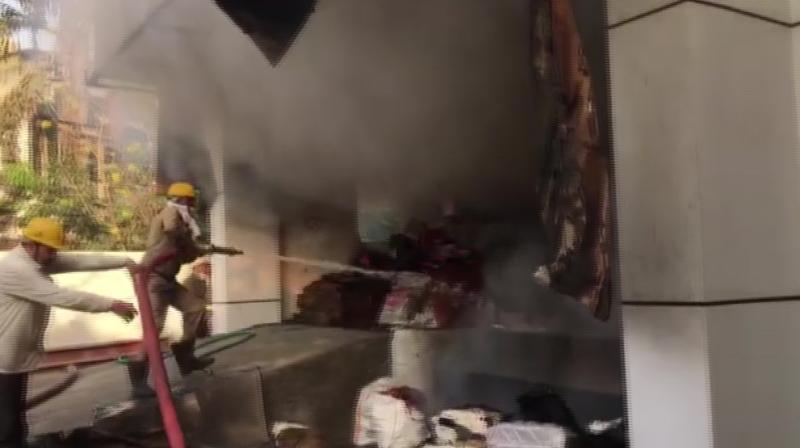 A fire broke out at a music company in Noida A fire broke out at a music company in Noida