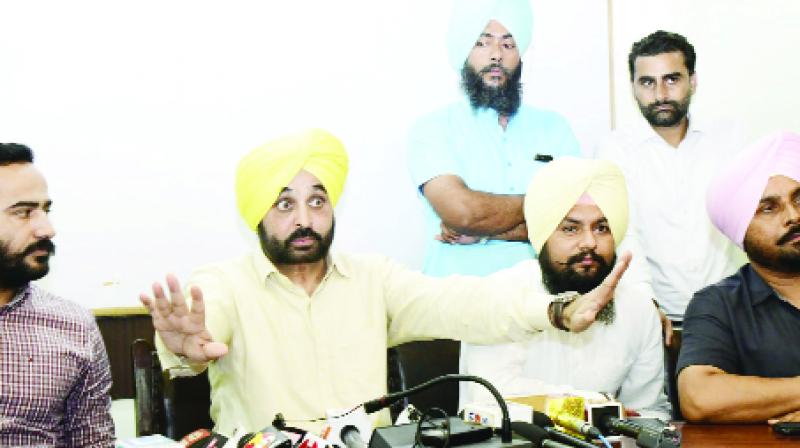 Bhagwant Mann interacting with Journalists