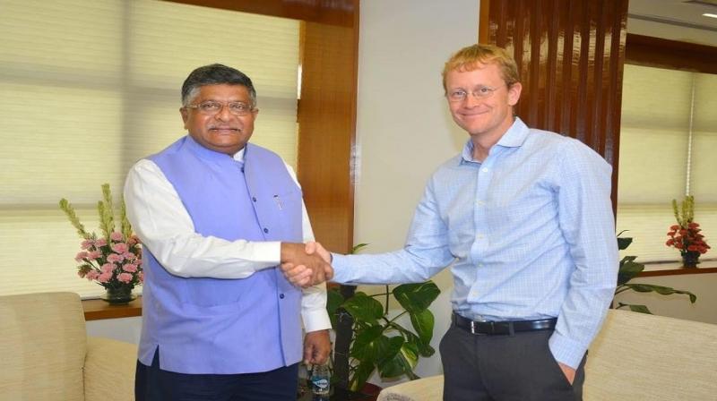 Ravishankar Prasad with Chris Deniels Ravishankar Prasad with Chris Deniels