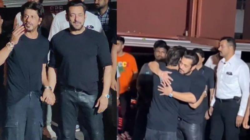 Shah Rukh Khan Hugs Salman Khan At his Birthday Party