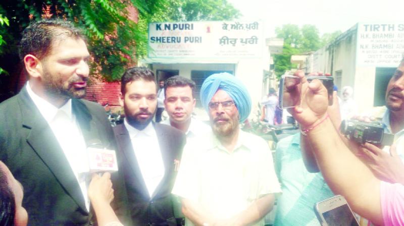 Lawyer Bhupinder Singh during talking to reporters