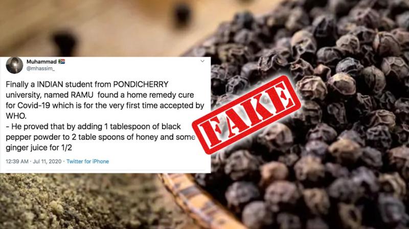 Fact Check: WhatsApp Forward Says Pondicherry University Student Found A Home Remedy Cure For COVID-19 Fact Check: WhatsApp Forward Says Pondicherry University Student Found A Home Remedy Cure For COVID-19