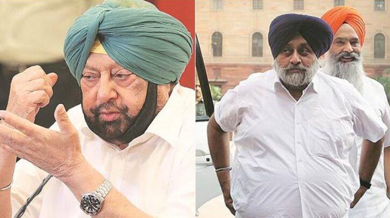 Captain Amarinder Singh and Sukhbir Badal Captain Amarinder Singh and Sukhbir Badal