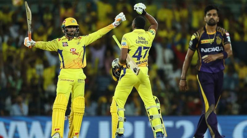CSK beat KKR by five wickets in a thriller CSK beat KKR by five wickets in a thriller