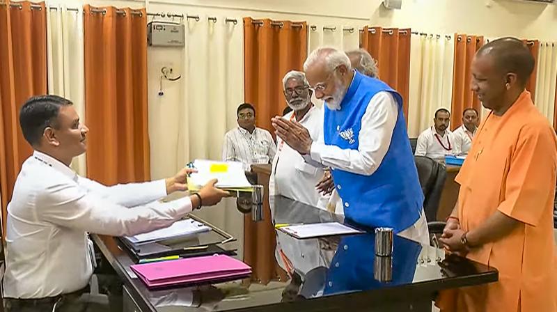 PM Modi files nomination papers in varanasi for Lok Sabha election PM Modi files nomination papers in varanasi for Lok Sabha election