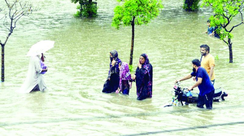 Water Flooded on Roads Water Flooded on Roads