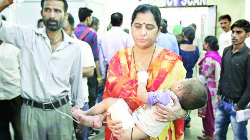 Children taking treatment in the Hospital