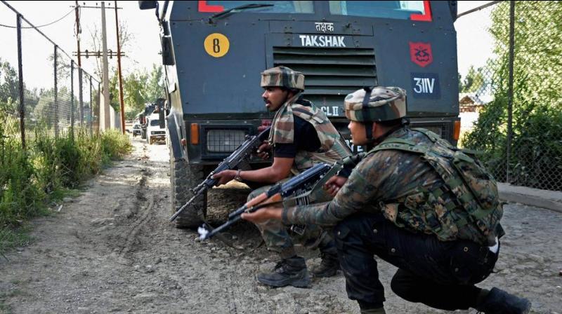 soldiers firing pulwama