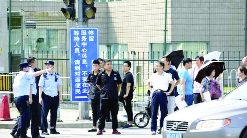 People standing in the blast site