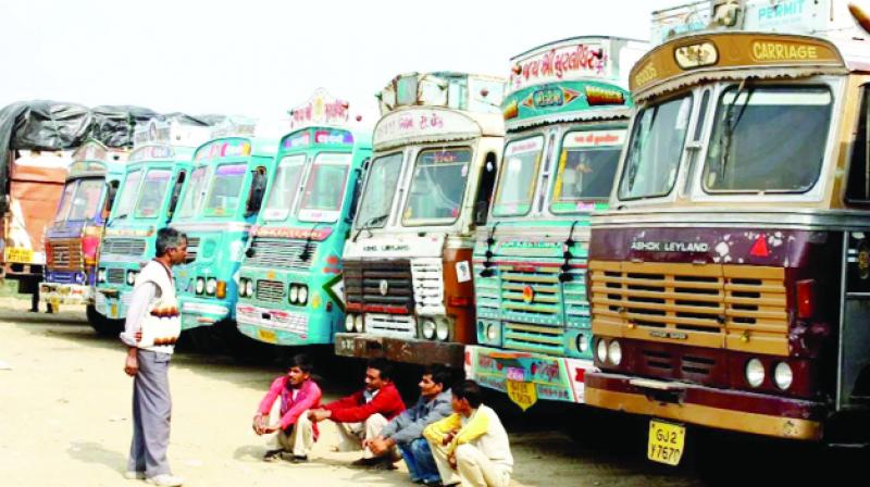 Driver-conductor frustrated due to trucks strike