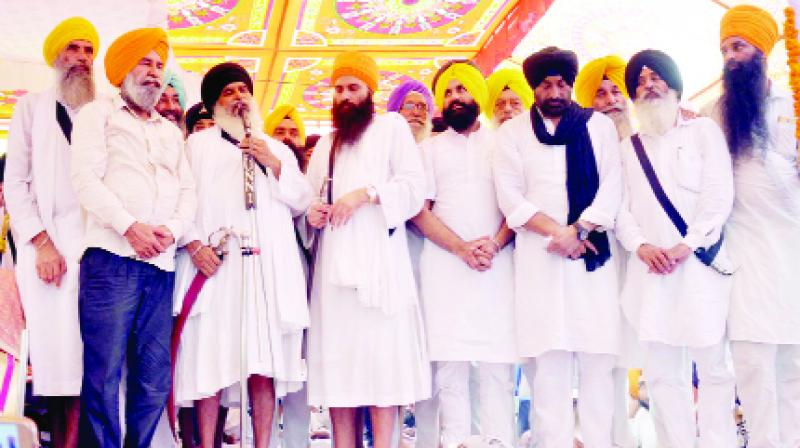 Bhai Dhyan Singh Mand and Others during While addressing the Sangat