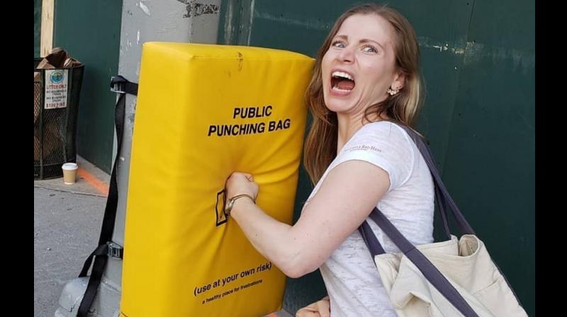 punching bag designed to deal with stress