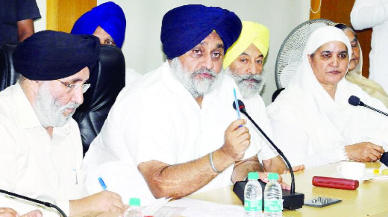 After the meeting, Akali Dal leaders addressed the press After the meeting, Akali Dal leaders addressed the press