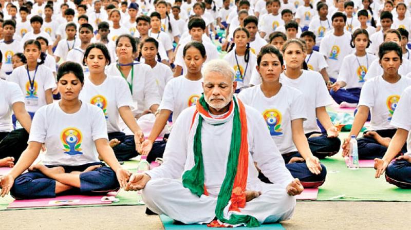 Narendra Modi During Yoga