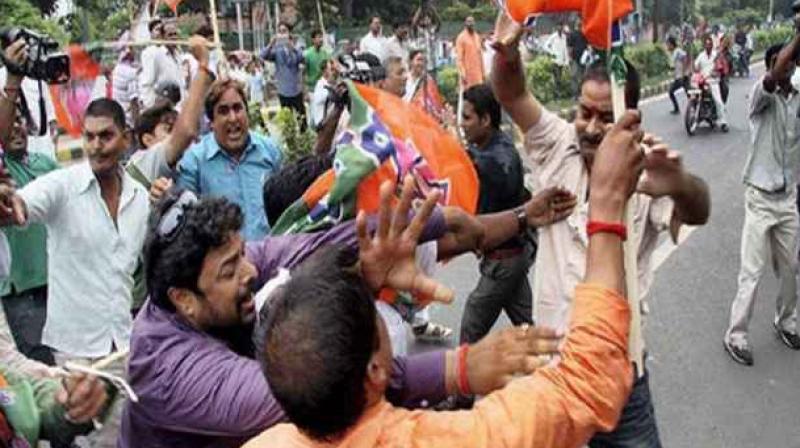 TMC-BJP clash occured TMC-BJP clash occured