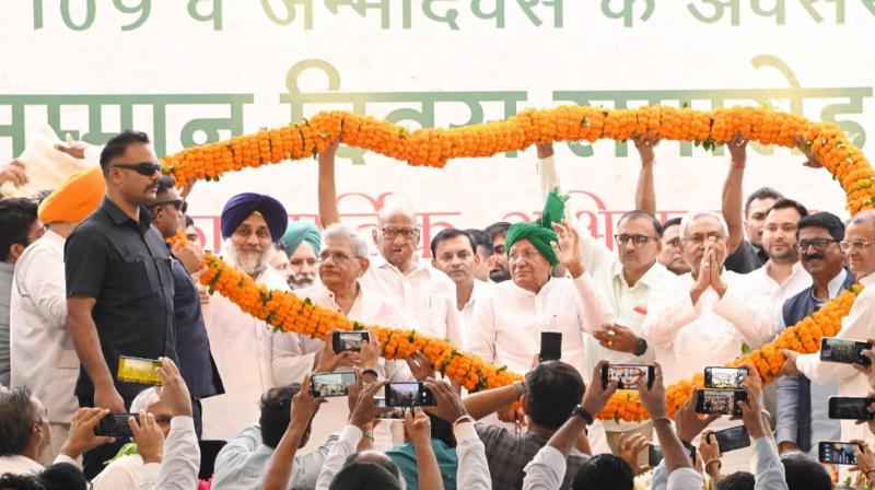  OP Chautala promised to take SYL water to Haryana in front of Sukhbir Badal