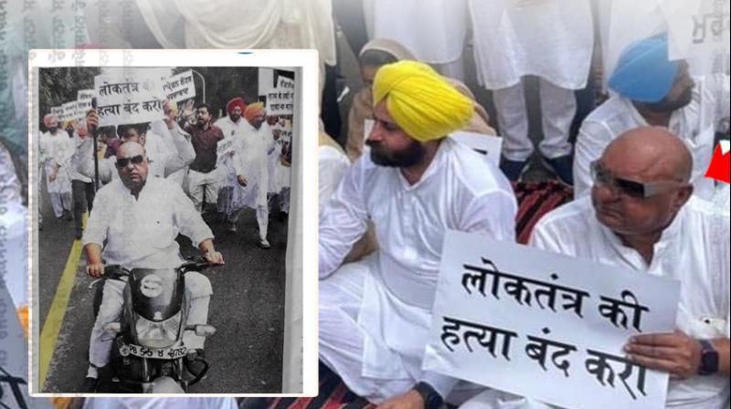 AAP MLA Gurpreet Gogi was challaned in Chandigarh, he rode a bike without a helmet AAP MLA Gurpreet Gogi was challaned in Chandigarh, he rode a bike without a helmet