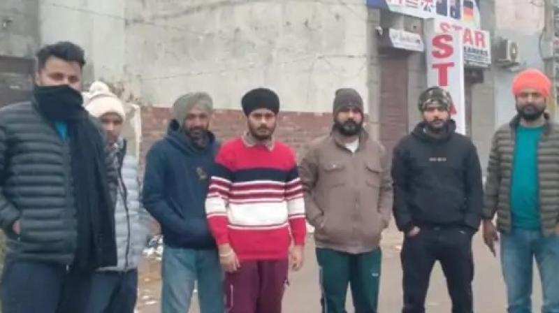 Uproar outside the travel agency in Jalandhar Uproar outside the travel agency in Jalandhar