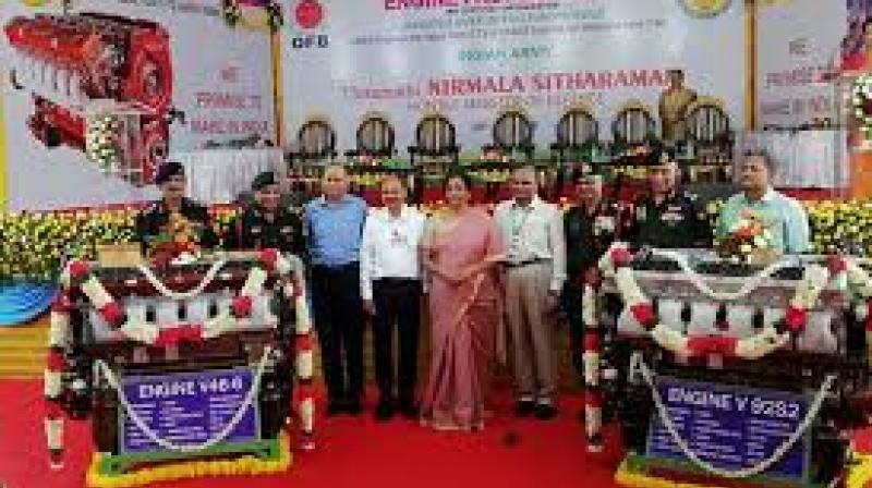 Nirmala Sitharaman Hands Over Made in India Engines to Army Nirmala Sitharaman Hands Over Made in India Engines to Army