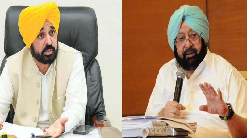 CM Bhagwant Mann, Captain Amarinder Singh CM Bhagwant Mann, Captain Amarinder Singh
