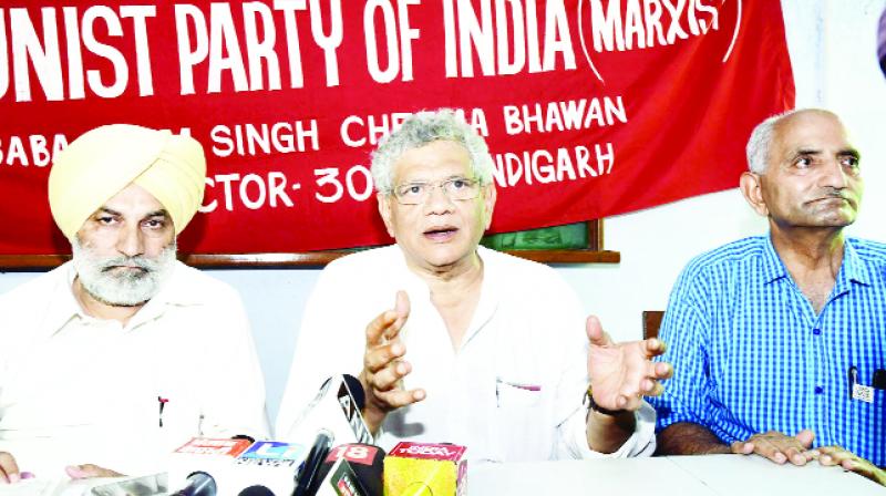 Addressing a press conference Sitaram Yechury