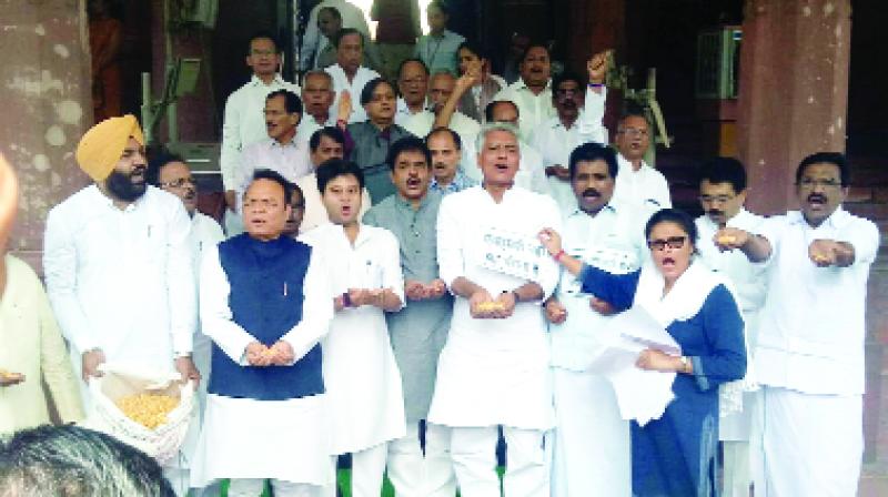 Congress Parliamentarians During Protest