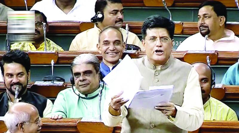 Piyush Goyal During Lok Sabha Piyush Goyal During Lok Sabha