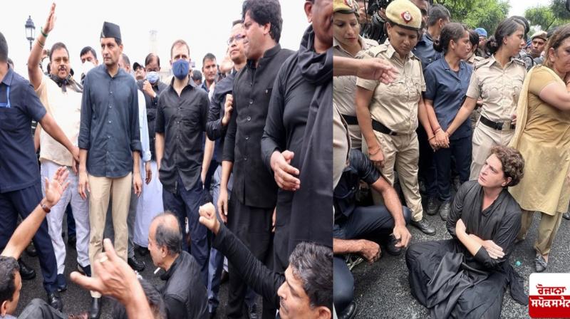 Rahul Gandhi and others Detained Amid Massive Congress Protest Rahul Gandhi and others Detained Amid Massive Congress Protest
