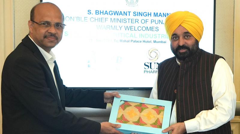 CM Bhagwant Mann CEO of Sun Pharma Mr. Meeting with Damodharan Satagopan CM Bhagwant Mann CEO of Sun Pharma Mr. Meeting with Damodharan Satagopan