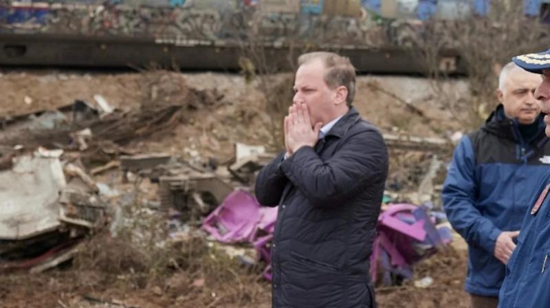 Greece Transport Minister Kostas Karamanlis resigns over fatal train Crash Greece Transport Minister Kostas Karamanlis resigns over fatal train Crash