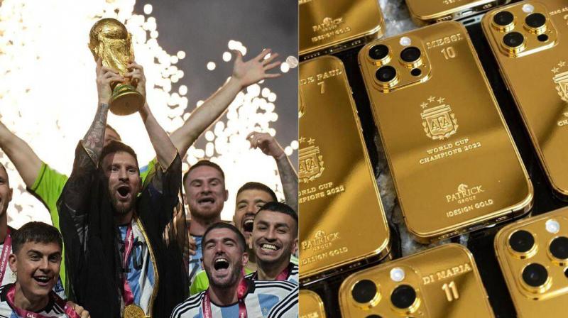 Lionel Messi orders 35 gold iPhones for his World Cup winning Argentina team and staff Lionel Messi orders 35 gold iPhones for his World Cup winning Argentina team and staff