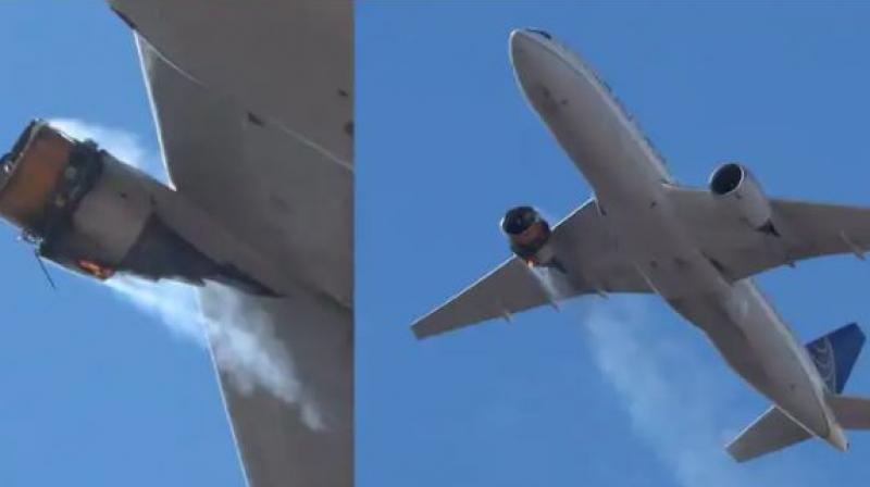passenger plane catch fire