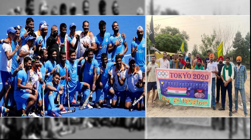 Laddu distributed in celebration of historic victory of Indian hockey team Laddu distributed in celebration of historic victory of Indian hockey team