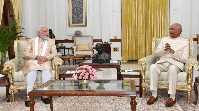 PM Narendra Modi calls on President Ram Nath Kovind PM Narendra Modi calls on President Ram Nath Kovind
