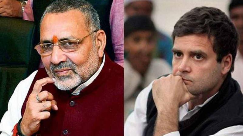 Giriraj Singh and Rahul Gandhi Giriraj Singh and Rahul Gandhi
