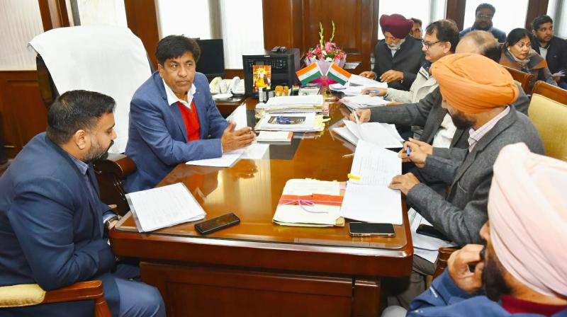 Brahm Shankar Gimpa reviewed the progress of water supply and sanitation department works Brahm Shankar Gimpa reviewed the progress of water supply and sanitation department works