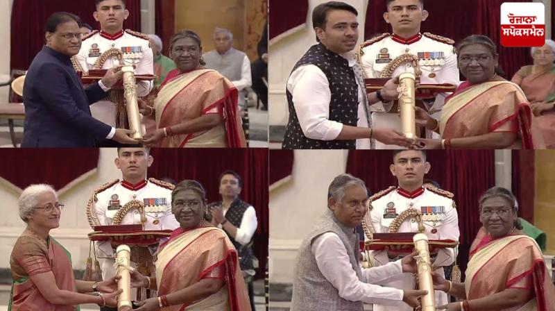 President Droupadi Murmu presents Bharat Ratna to 5 eminent personalities President Droupadi Murmu presents Bharat Ratna to 5 eminent personalities