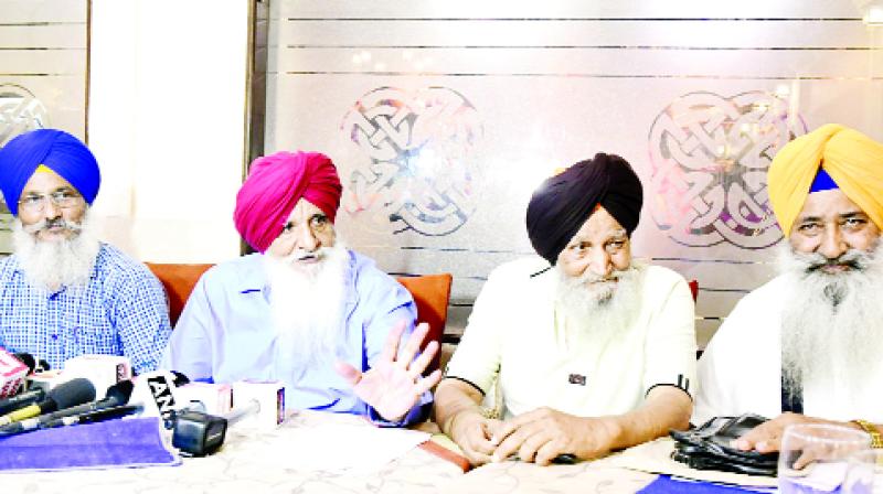 Talking to the media, Capt Chanan Singh Sidhu