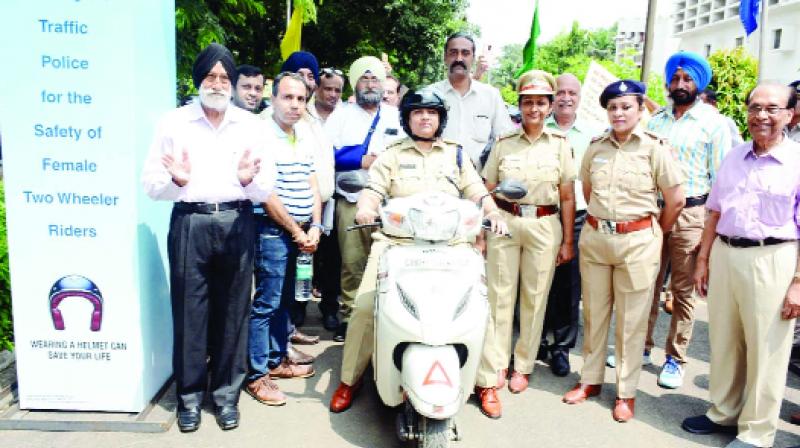 U.T. SSP on two-wheeler vehicles for Awareness rally U.T. SSP on two-wheeler vehicles for Awareness rally