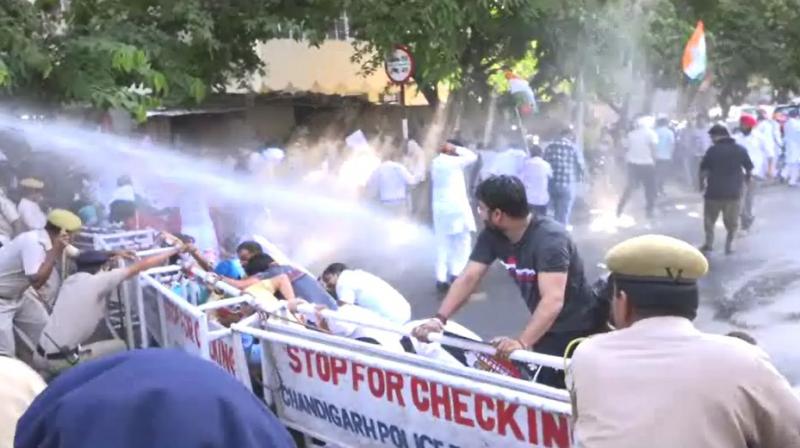 chandigarh congress protest