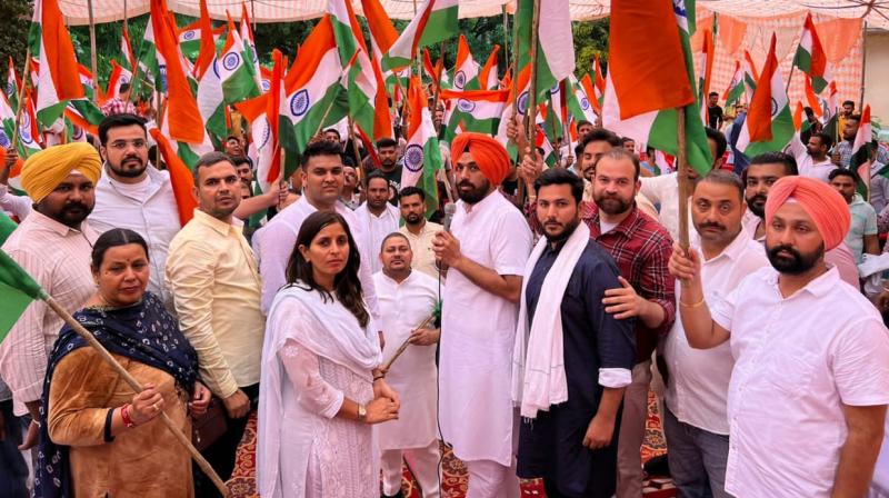 Punjab Youth Congress celebrated the Foundation Day of Youth Congress by taking out the Tricolor Yatra Punjab Youth Congress celebrated the Foundation Day of Youth Congress by taking out the Tricolor Yatra
