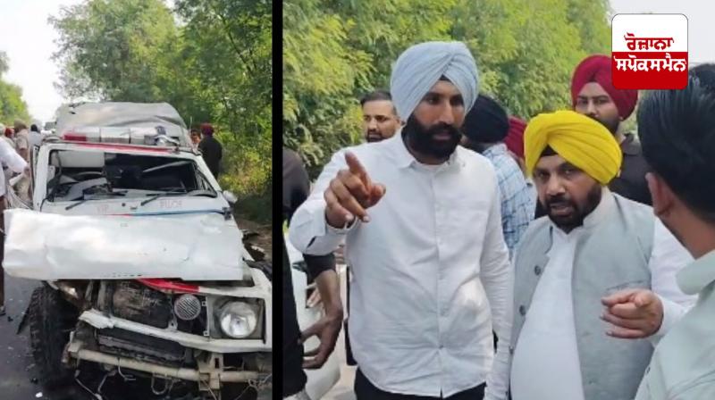 Cabinet Minister Harbhajan Singh ETO's convoy met with an accident Cabinet Minister Harbhajan Singh ETO's convoy met with an accident