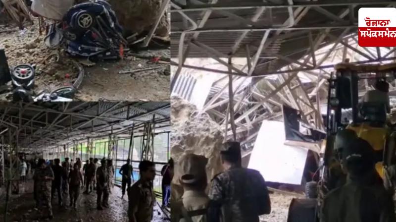 Heavy debris falls near Ganga due to landslide in Vaishno Devi, 10 devotees buried Heavy debris falls near Ganga due to landslide in Vaishno Devi, 10 devotees buried