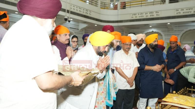 CM Arvind Kejriwal and CM Bhagwant Mann arrived at Patna Sahib Gurudwara 