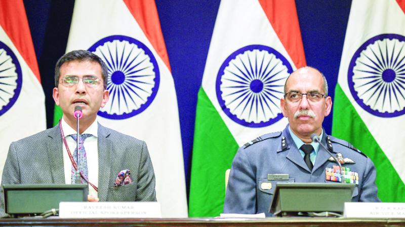 Ministry spokesman Ravish Kumar talking to reporters Ministry spokesman Ravish Kumar talking to reporters