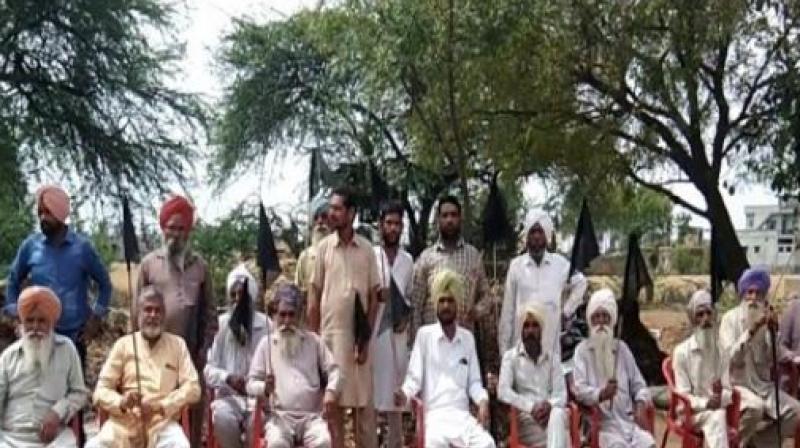 Akali Dal candidate's reception with black flag Akali Dal candidate's reception with black flag