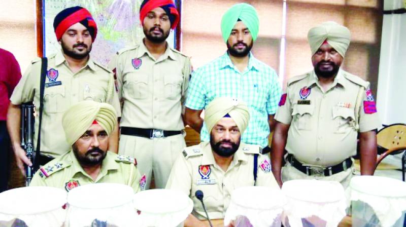 While giving information, SP Surinder Pal Singh While giving information, SP Surinder Pal Singh