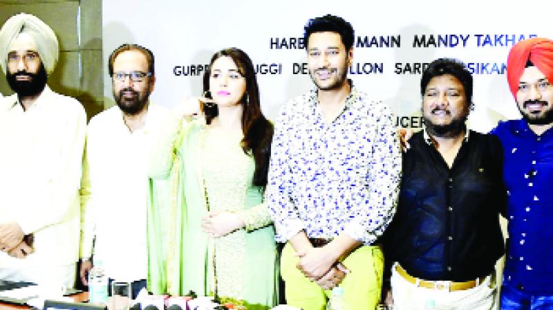 Harbhajan Maan and others during in conversation with the media